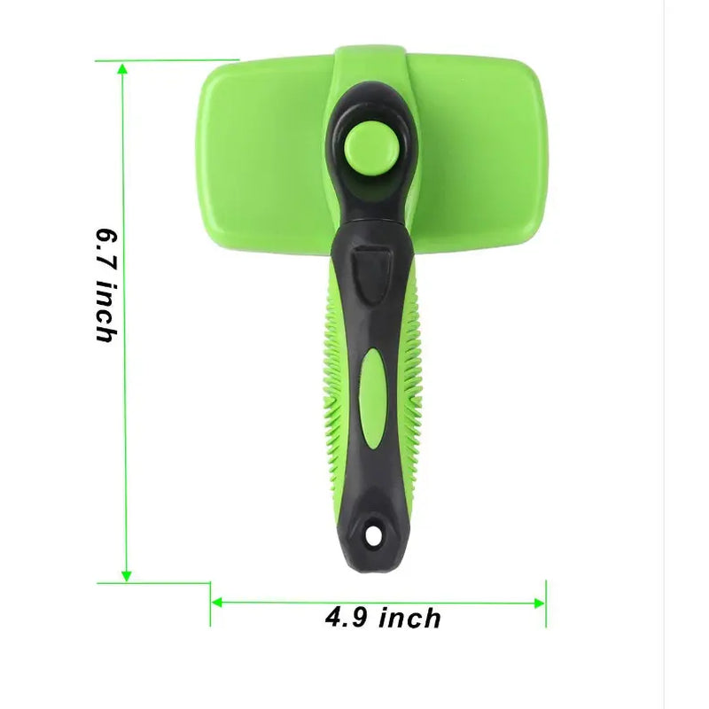 Cepillo Carda Autolimpiante para Perros y Gatos – Eliminador de Pelo con Sistema de Limpieza en 1 Clic, Mango Ergonómico Antideslizante y Cerdas Desmontables para el Cuidado del Pelaje.