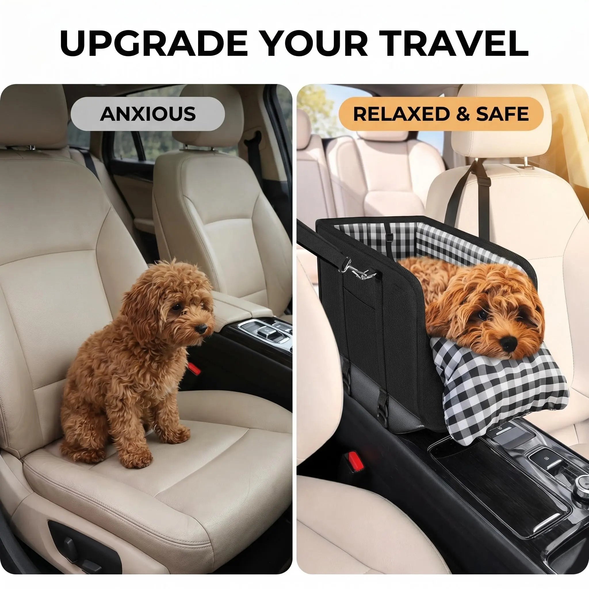 Asiento Elevador para Perros y Gatos Pequeños para Auto – Consola Central