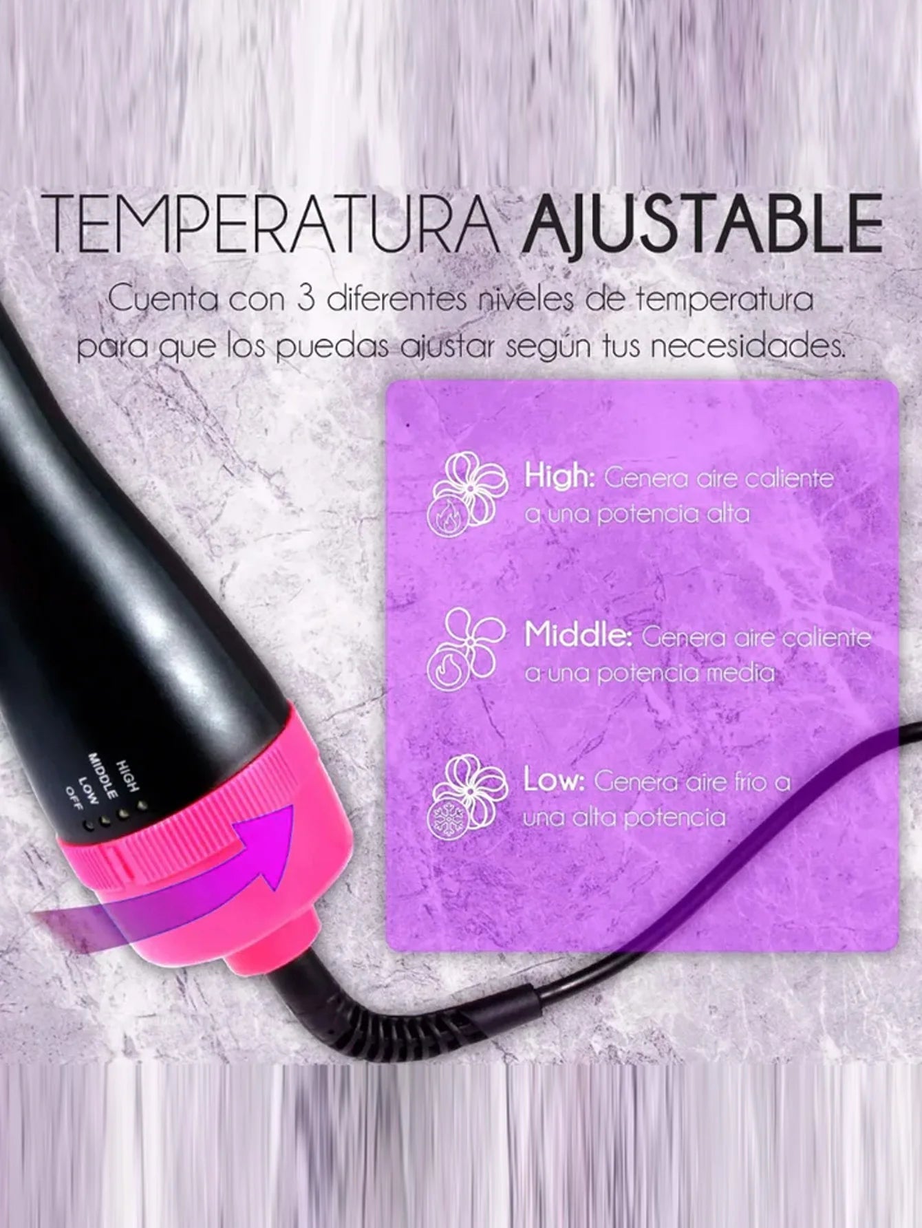 Secador de Cabello y Cepillo Alisador Multifuncional