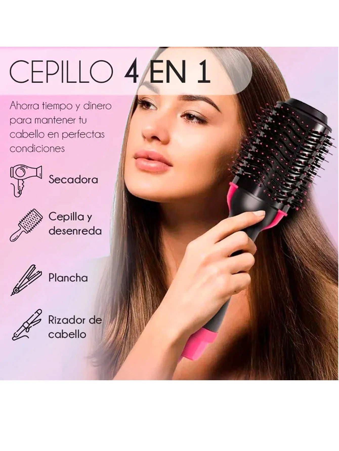 Secador de Cabello y Cepillo Alisador Multifuncional