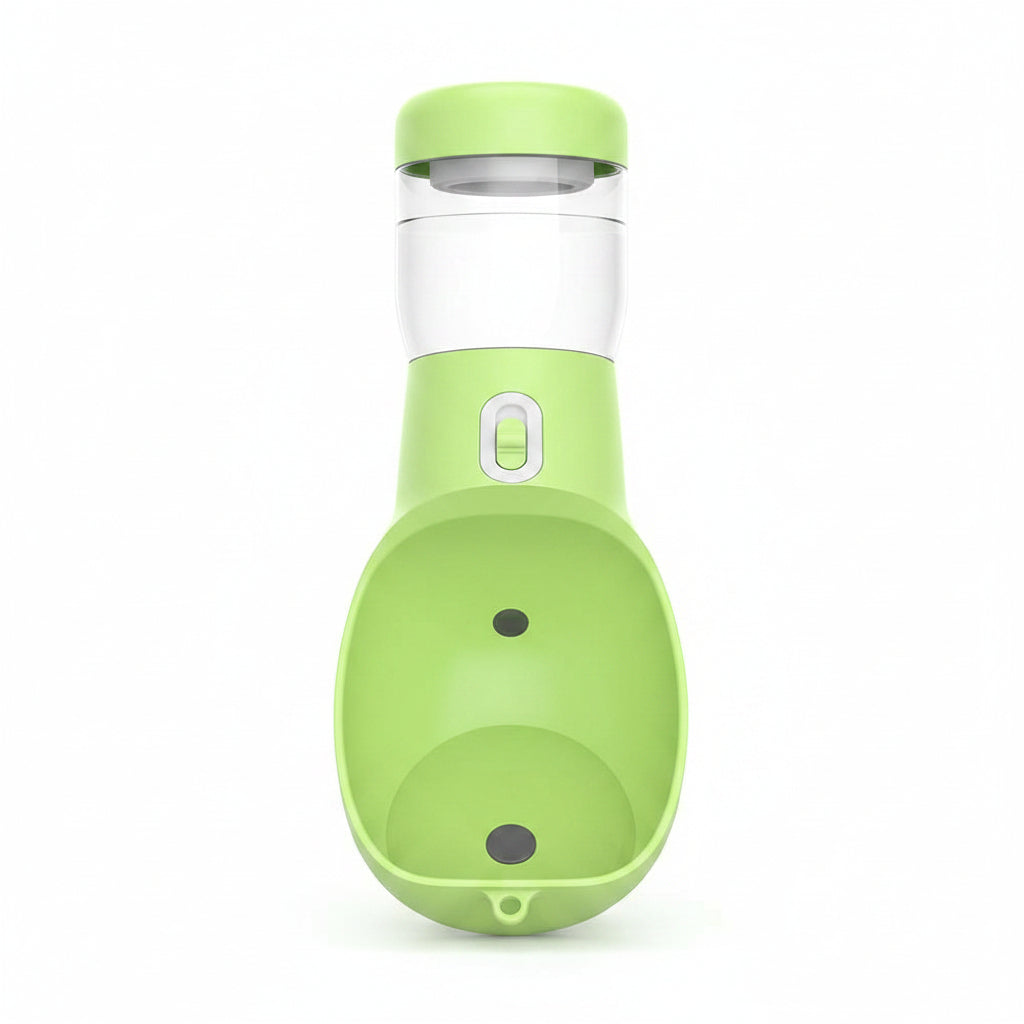 Portable Dog Water Bottle - Leak Proof Dog Water Dispenser with Bowl & Food Container, Dishwasher Safe Food Grade Plastic for Pet Puppy Outdoor Walking Hiking Travel Green