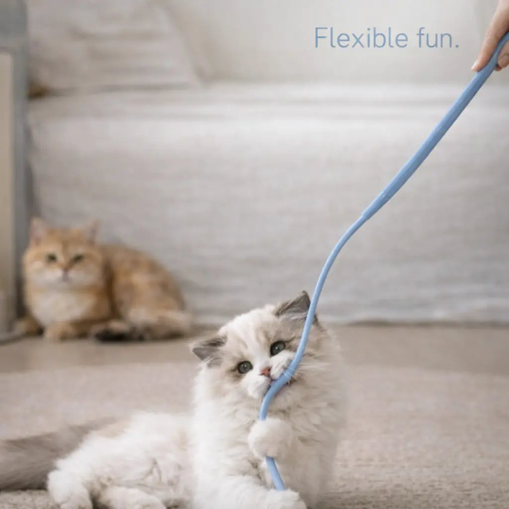Varita Interactiva para Gatos con Cola de Ratón de Silicona 76 cm